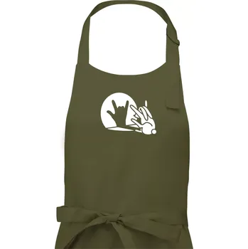 Kuchyňská zástěra Zajíc stín rock - Dámská zástěra na vaření - Univerzální velikost ( Khaki )