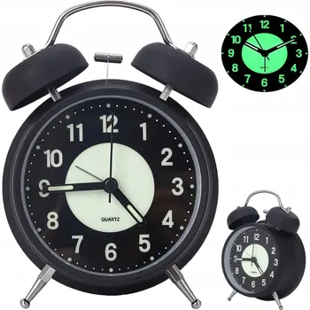 Budík RETRO BUDÍK, HLASITÝ BUDÍK, MECHANICKÝ BUDÍK S KOVOVÝM ZVONKEM