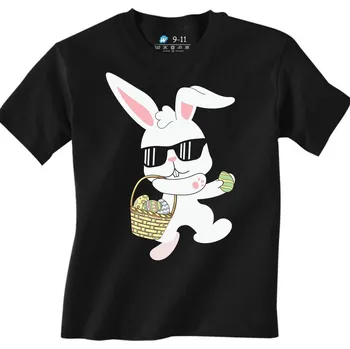 Chlapecké tričko Dětské tričko Velikonoční Cool Zajíc (Velikost: 3-4, Barva: Černá)