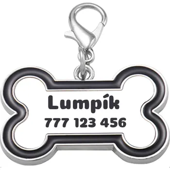 psí známka Psí známka - kost s vlastním textem - Modrá