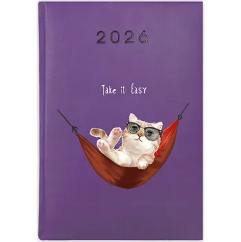 Kalendář Knižní kalendář 2026 A5 FunnyCase fialový