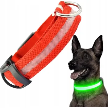 Obojek pro psa SVÍTÍCÍ LED OBOJEK PRO PSA KOČKU NASTAVITELNÝ NA BATERIE 35-47 CM