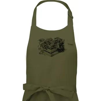 Kuchyňská zástěra Bedna s vínem - Dámská zástěra na vaření - Univerzální velikost ( Khaki )