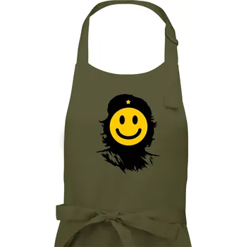 Kuchyňská zástěra Che Smiley - Pánská zástěra na vaření - Univerzální velikost ( Khaki )