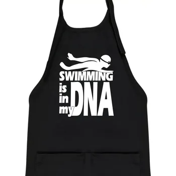 Kuchyňská zástěra Swimming is in my DNA - Dětská zástěra na vaření - Univerzální velikost ( Černá )