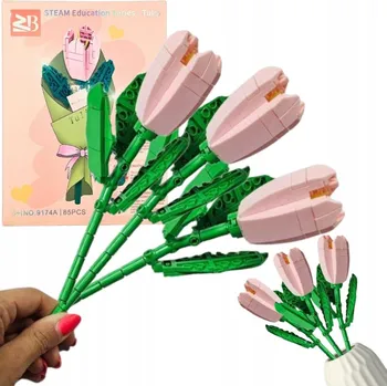 ostatní stavebnice STAVEBNICE KONSTRUKČNÍ KVĚTINY TULIPÁNY 3X KYTICE NA STAVĚNÍ DEN ŽEN XL