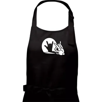 Kuchyňská zástěra Zajíc stín rock - Pánská zástěra na vaření - Univerzální velikost ( Černá )