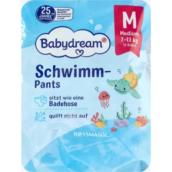 Plenkové kalhoty BABYDREAM dětské plavecké Plenky střední velikosti, 7-13 kg, 12 kusů