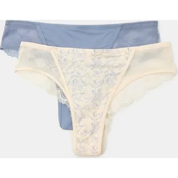 Kalhotky Sinsay - Krajkové brazilky 2 balení - vícebarevná - 963EZ-MLC - 963EZ-MLC-XL