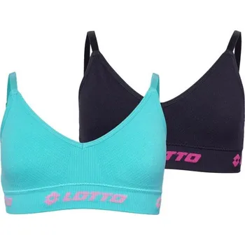 Dámské oblečení Dívčí sportovní podprsenka Lotto LIANINA 140/146 Tyrkysová, Černá, Růžová