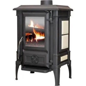 Krbová kamna GUČA ARINA 1112 krbová kamna 6,5kW, černá/bílá - doprava zdarma