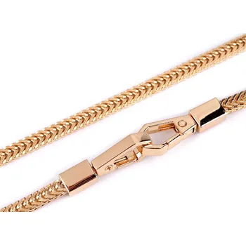 Kabelka Plochý řetízek na kabelku s karabinami délka 120 cm růžové zlato (Řetízek s hranatými karabinami růžové zlato)