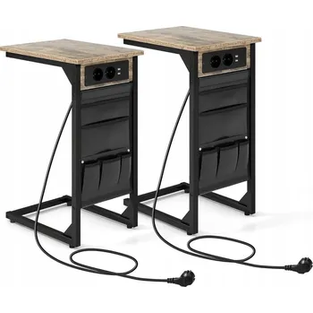 Konferenční stolek Konferenční stolek Costway obdélníkový 30 x 40 x 60 cm černý, odstíny hnědé