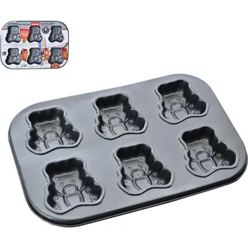 Forma na pečení forma MEDVÍDEK plech.nepřiln.-6, 26,5x18,5x2,5cm