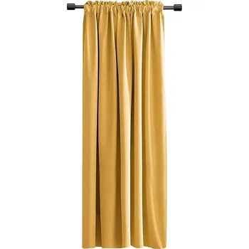 Mybesthome Shary Blackout Zatemňovací závěs s řasící páskou, 135 × 270 cm, mustard/hořčicová, 1 ks
