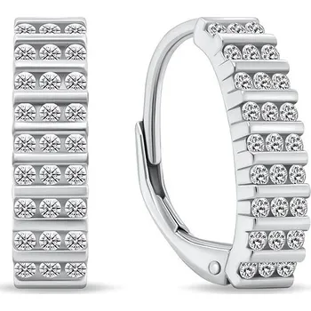 Náušnice Brilio Silver jemné stříbrné náušnice se zirkony EA139W (Ag 925/1000, 2,6 g)