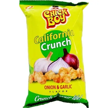 Slaná pochutina Kukuřičný snack s příchutí cibule a česneku 100 g - Chickboy