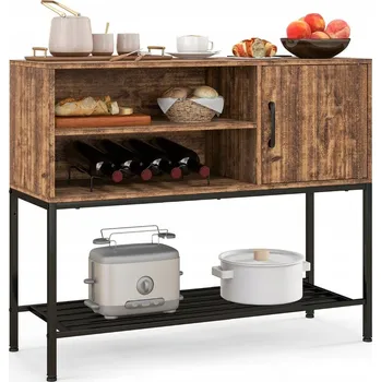 regál Regál Costway 100 cm x 83 cm x 35 cm, odstíny hnědé