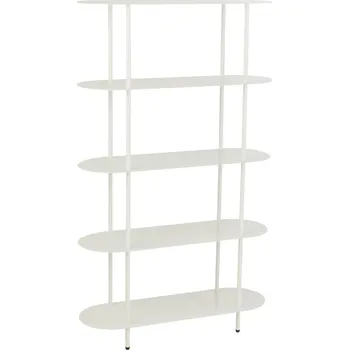 regál J-line Bílý kovový regál Oval 150 x 90 cm