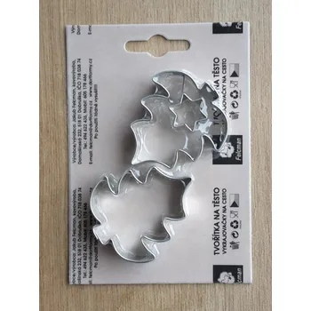 Vánoční dekorace Sada 2 ks stromečků - střed (5 x 4,5 cm)