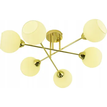 ZÁVĚSNÁ LAMPA STROPNÍ LUSTR KOULE zlatá MODERNÍ LED mléčná stropní svítidlo