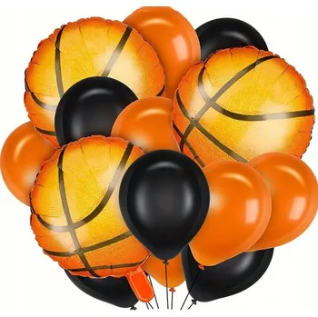 Balónek SADA BALÓNKŮ BALÓNKY MÍČ BASKETBAL basketbalová dekorace narozeniny 13ks