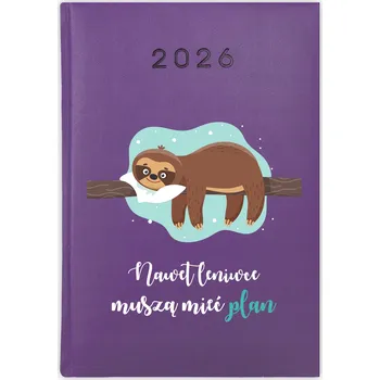 Kalendář Knižkový kalendář 2026 A5 Cute Cups fialový