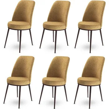 Sada jídelních židlí Dexa Cappuccino and Brown, 6 ks, hnědá