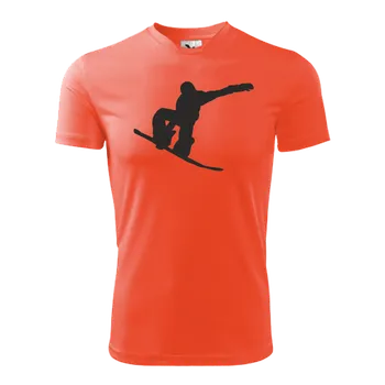 Chlapecké tričko ON-DESIGN Tričko pánské/dětské se SNOWBOARDISTOU Velikost: 158 cm/12 let, Barva: fluorescenční oranžová