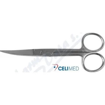 Nůžky 6-0053-B zahnuté hrotnaté 15cm CELIMED