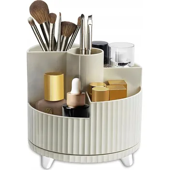 360° Otočný organizér na kosmetické štětce pro kosmetiku BÉŽOVÝ