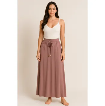 Dámská sukně Sukně dlouhá jednobarevná - hnědá