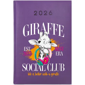 Diář Knižkový kalendář 2026 A5 Cute Cups fialový