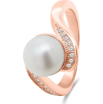 Módní doplněk Brilio Silver Půvabný bronzový prsten s pravou perlou RI061R 48 mm + 2 měsíce na vrácení zboží