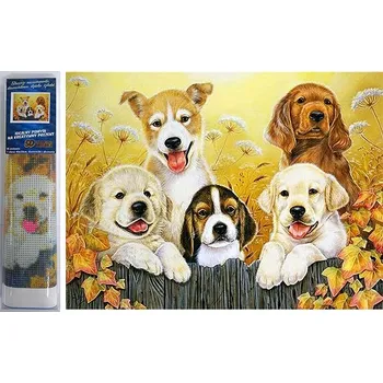 Diamantové malování NORIMPEX Psí kamarádi 30 × 40 cm