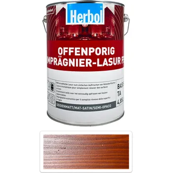 Lak na dřevo HERBOL Offenporig Impragnier-Lasur FS - impregnační lazura na dřevo 5 l Teak - Venkovní barva na dřevo