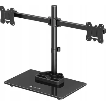 Televizní držák Držák na dva monitory na stůl, otočný, nastavitelný, univerzální, 13-27 palců
