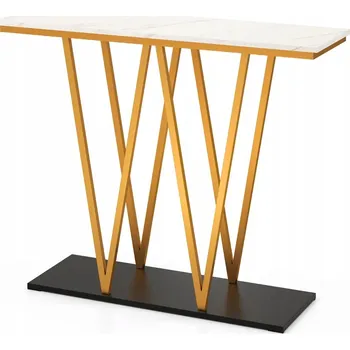 Konferenční stolek Konzolový Stolek Costway bílá, mix povrchových úprav 100 x 79 x 30 cm