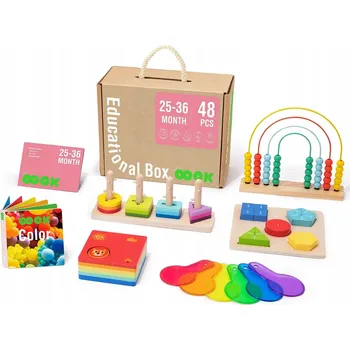 Hračka pro nejmenší TOOKY TOY | Edukační box 6v1 Montessori – Pro děti od 25 měsíců | TK754