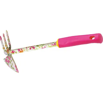 Motyka Motyčka Strend Pro, záhradnícka, špicatá, trojzubá, potlač kvetov, ružová, Ladies line