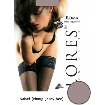 Dámské punčochy Samodržící punčochy LORES Roma 15 DEN Noiset, studená světle béžová, vel. 1/2