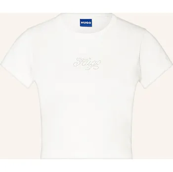 Dámské tričko Hugo Dámské Cropped Tričko Dome S Ozdobnými Kamínky, bílá, 42