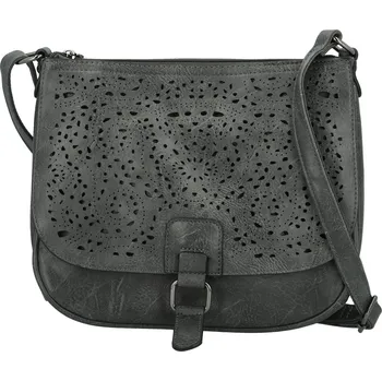 Módní dámská koženková crossbody kabelka Oresta, šedá