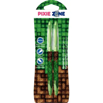 kreativní sada Sada 2 mazacích gelových per PIXIE ZONE - pixelový herní styl, zeleno-hnědé