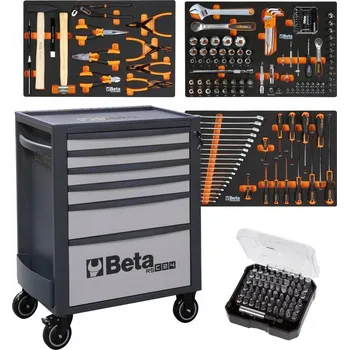 BETA DÍLENSKÝ VOZÍK NA NÁŘADÍ S VÝBAVOU 189 KS 1/2 1/4 ŠROUBOVÁKY