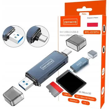 Čtečka paměťových karet Čtečka paměťových karet Zenwire 4v1 USB 3.0 USB-C 5 Gb/s až 2 TB