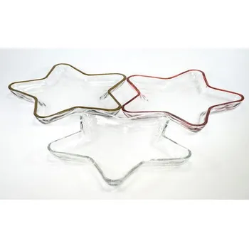 podnos 25x25x2,5cm HVĚZDA, sklo