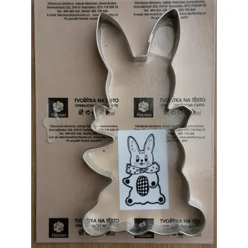 Velikonoční dekorace Zajíc s mašlí (15 x 8 cm)