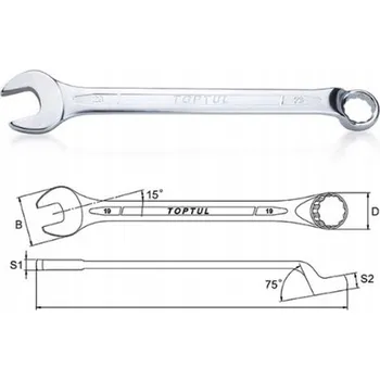 Klíč Očkoplochý vyhnutý klíč Toptul AAEN1515