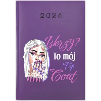 Kalendář Knižkový kalendář 2026 A5 Cute Cups fialový